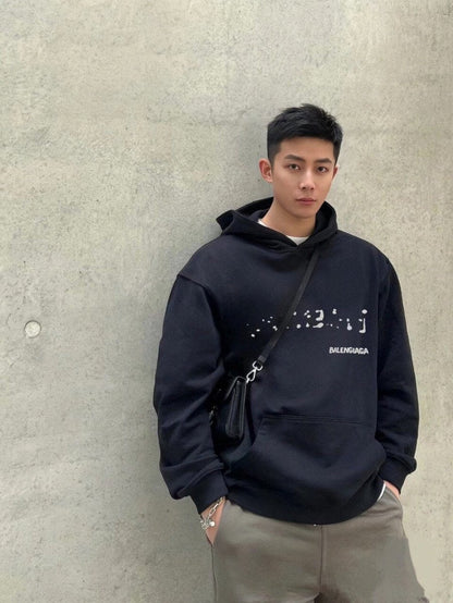Sweat à capuche Balenciaga noir à logo