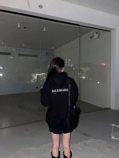 Sweat à capuche Balenciaga noir à logo