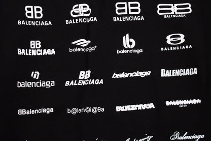 Sweat à capuche Balenciaga noir multilogo 