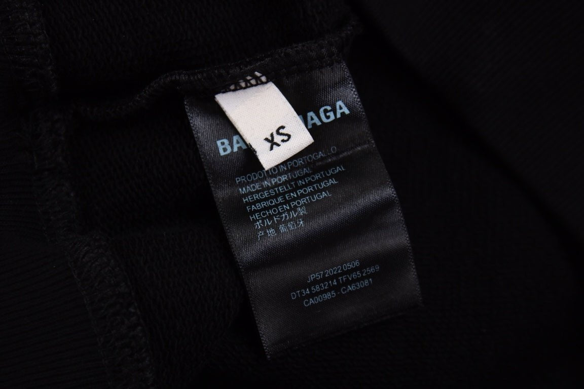 Sweat à capuche Balenciaga noir multilogo 