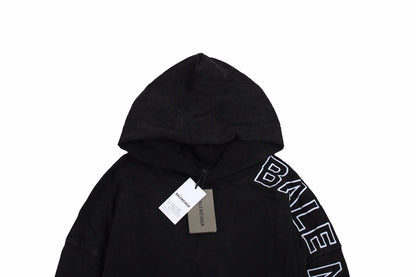 Sweat à capuche oversize noir Balenciaga