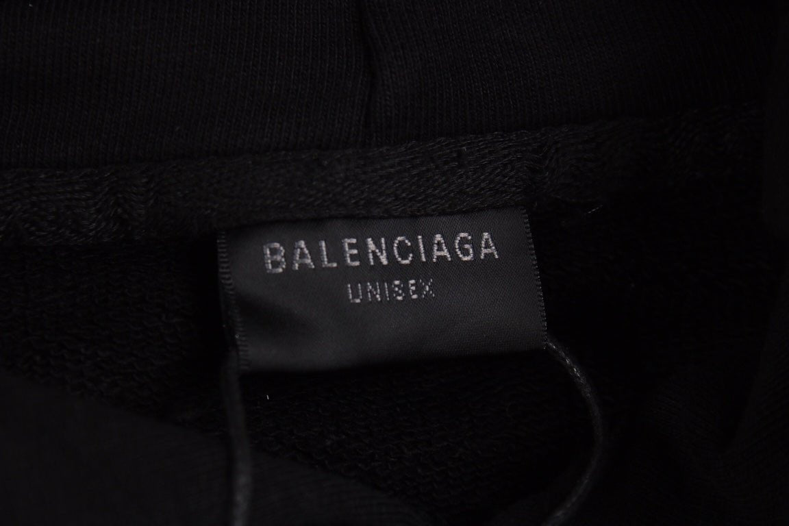 Sweat à capuche oversize noir Balenciaga