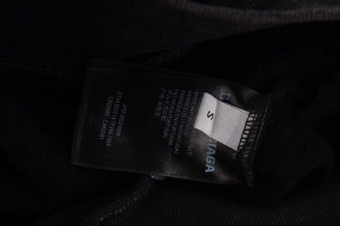 Sweat à capuche oversize noir Balenciaga