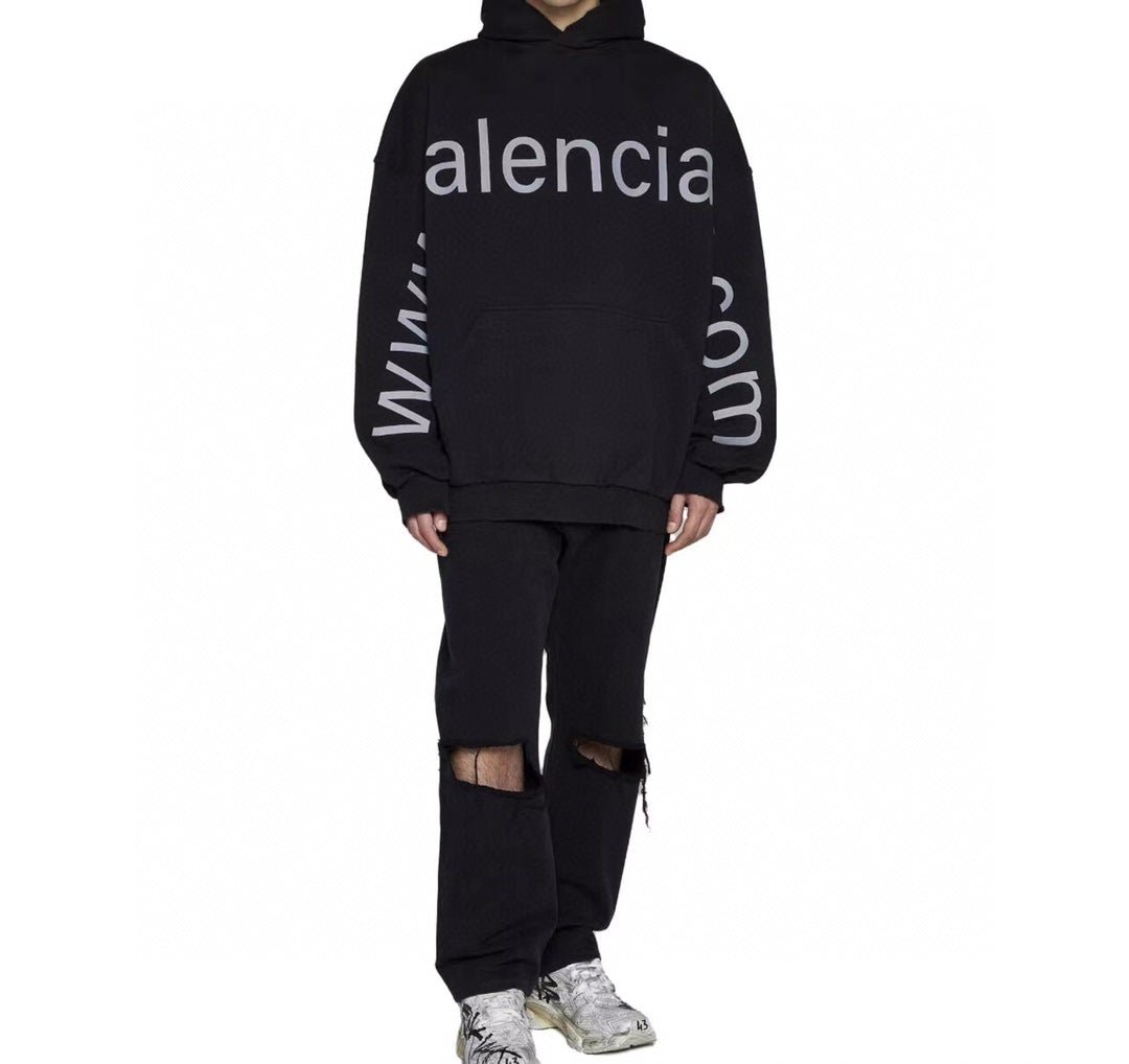 Sweat à capuche oversize noir Balenciaga