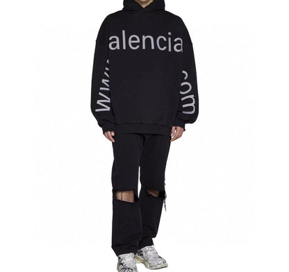 Sweat à capuche oversize noir Balenciaga