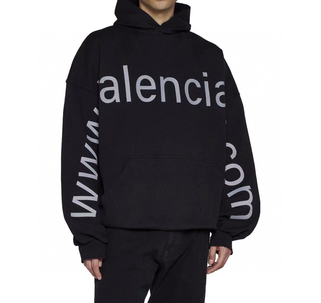 Sweat à capuche oversize noir Balenciaga