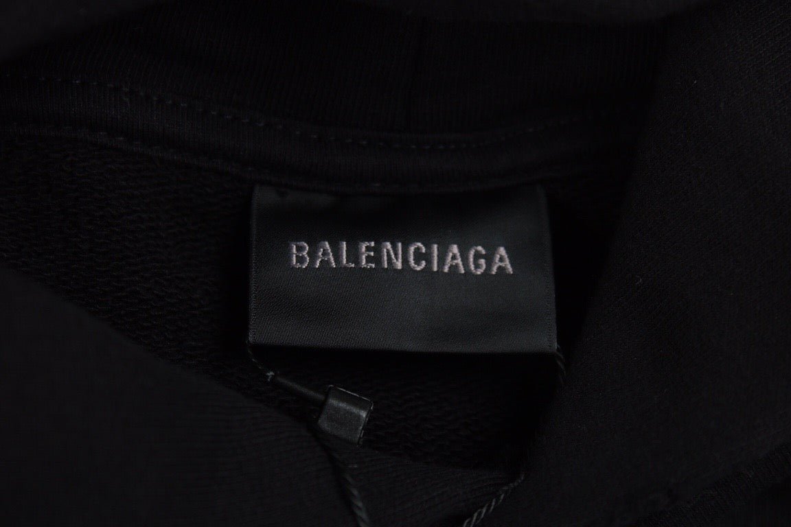 Sweat à capuche Balenciaga Graffiti Logo noir
