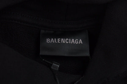 Sweat à capuche Balenciaga Graffiti Logo noir