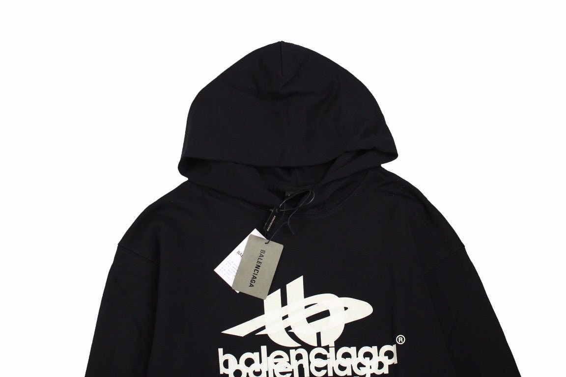 Sweat à capuche Balenciaga avec logo graphique noir