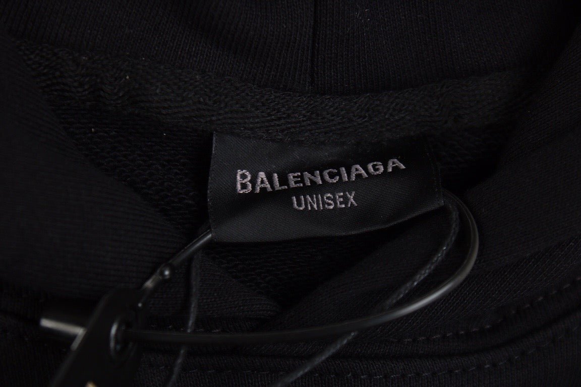 Sweat à capuche Balenciaga avec logo graphique noir