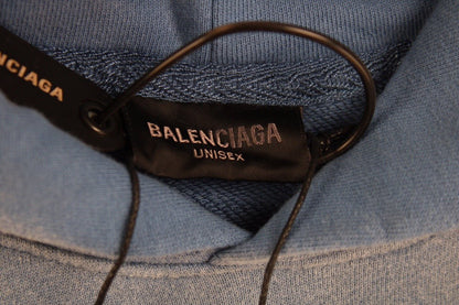 Sweat à capuche Balenciaga bleu avec logo graphique