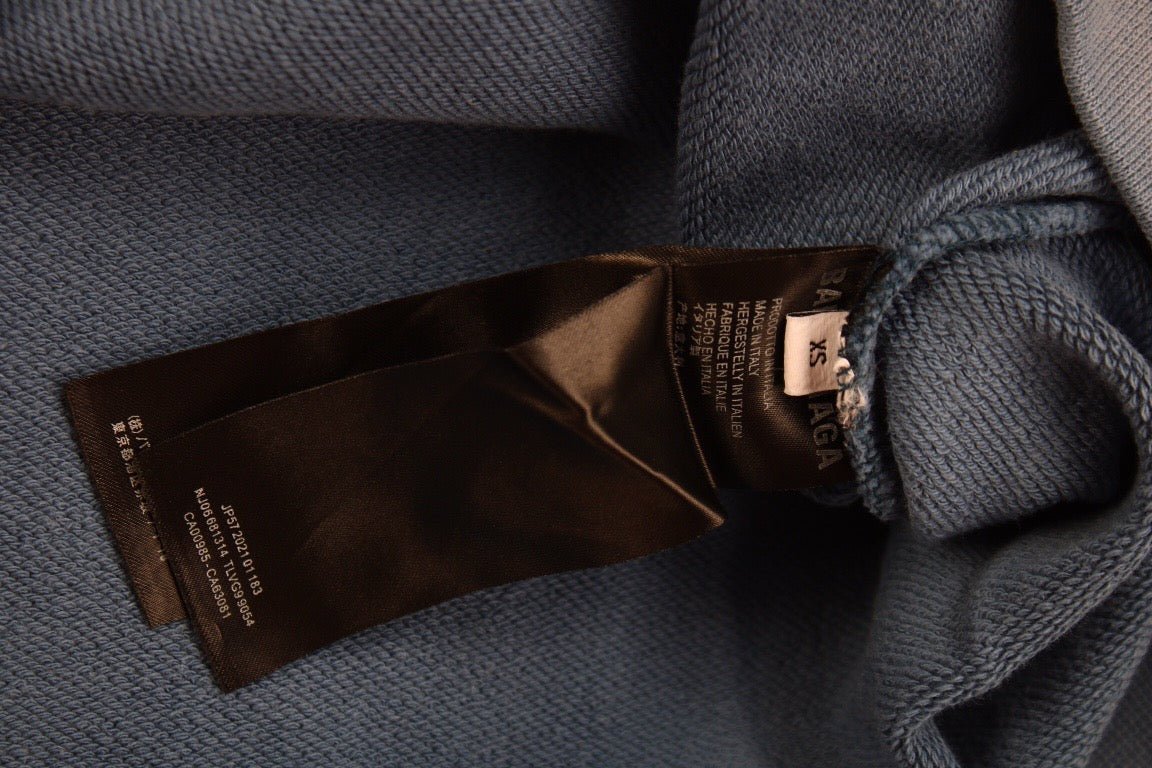 Sweat à capuche Balenciaga bleu avec logo graphique