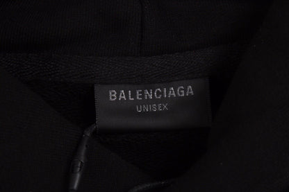 Sweat à capuche noir avec logo Balenciaga