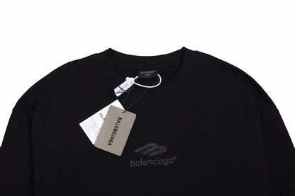 Chemise noire à manches longues avec logo Balenciaga