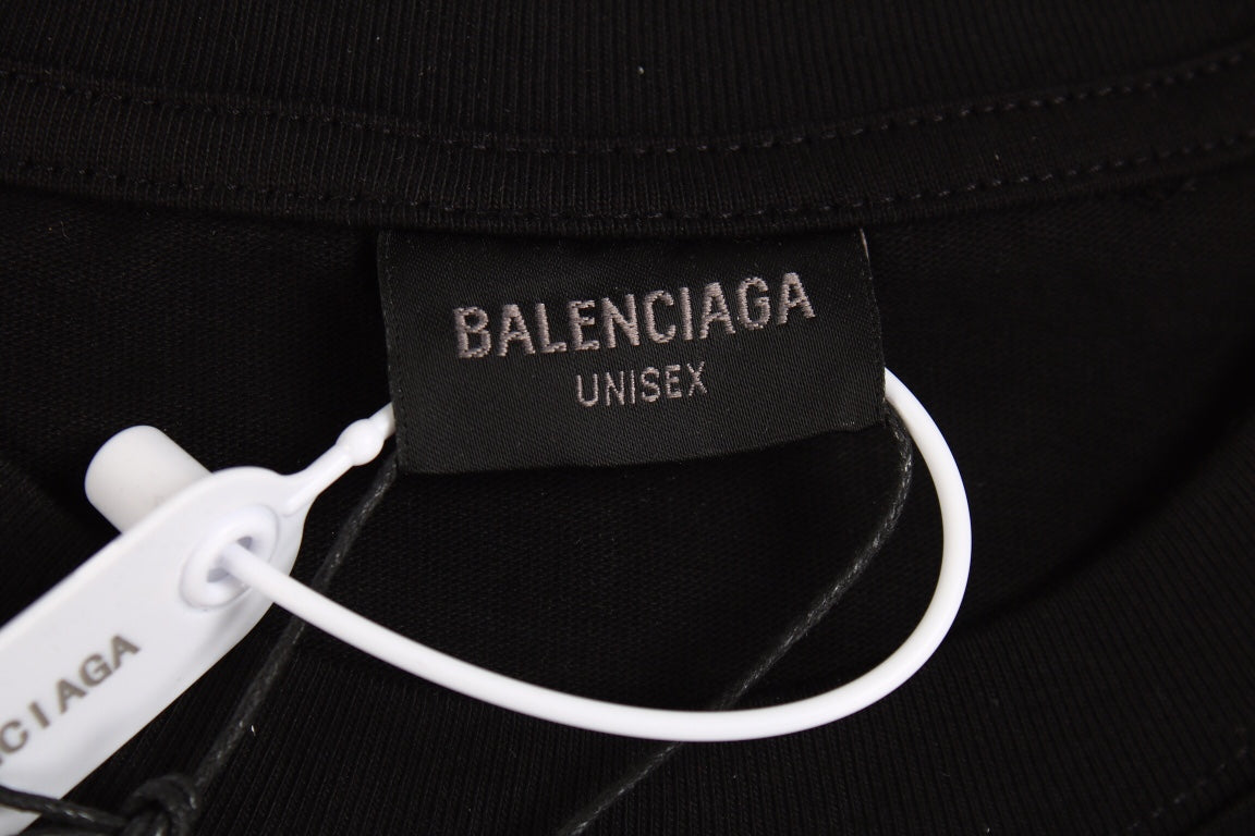 Chemise noire à manches longues avec logo Balenciaga