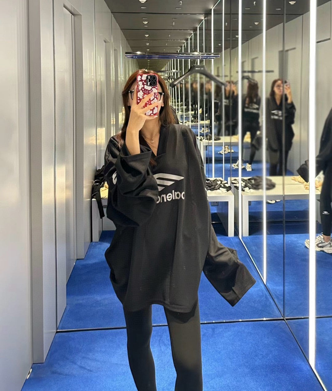 Chemise Balenciaga à manches longues avec logo - Noire