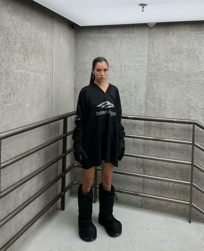 Chemise Balenciaga à manches longues avec logo - Noire