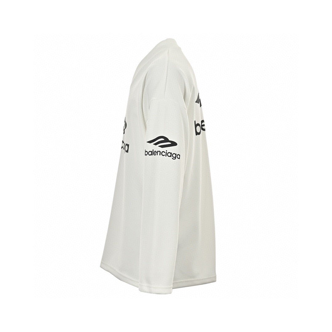 Chemise blanche à manches longues Balenciaga avec logo