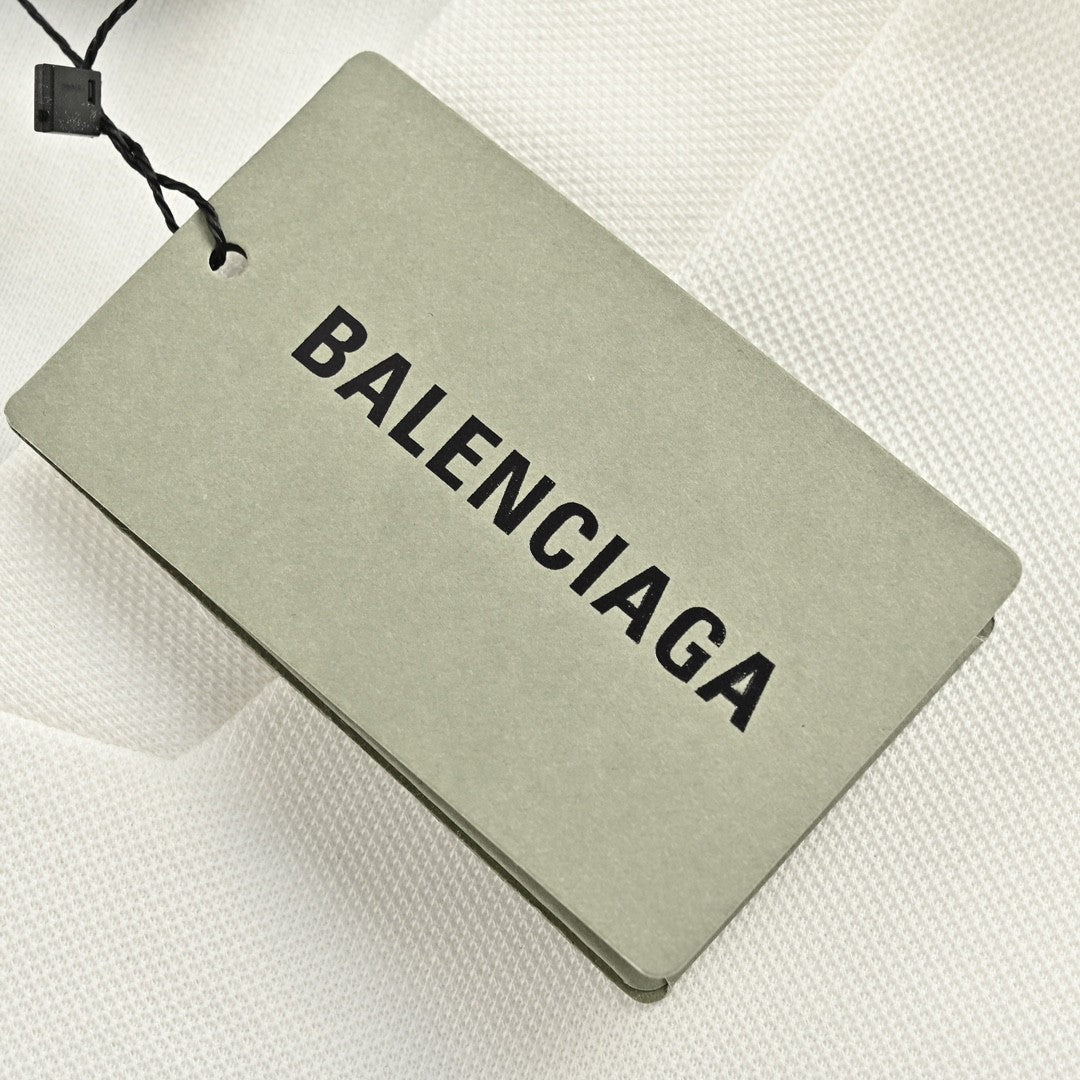 Chemise blanche à manches longues Balenciaga avec logo