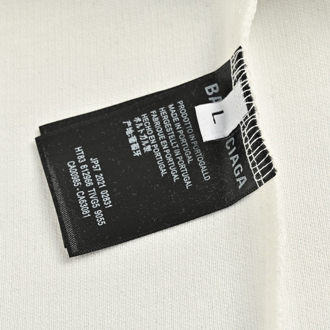 Chemise blanche à manches longues Balenciaga avec logo