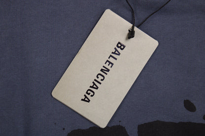 Sweat à capuche Balenciaga Paris Graffiti - Bleu