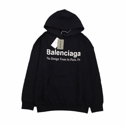 Sweat à capuche Balenciaga Paris Team noir