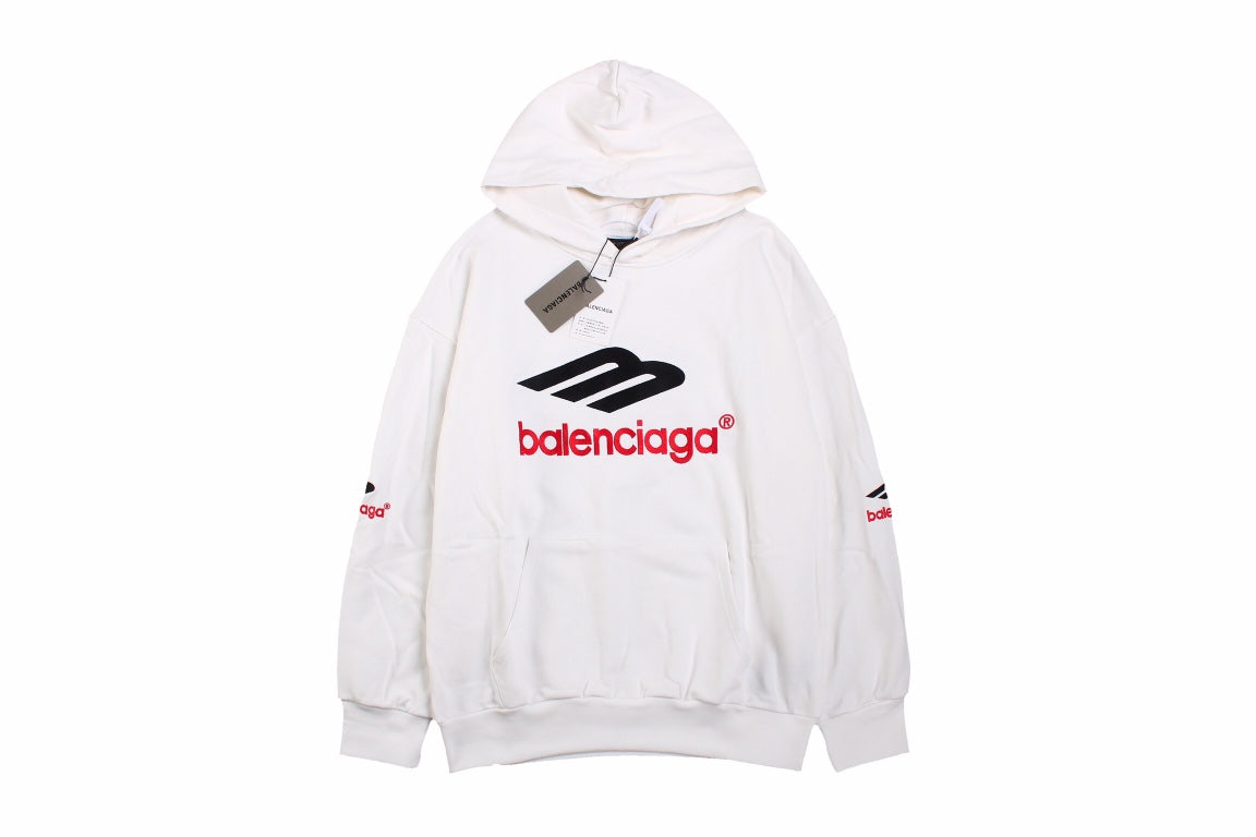 Sweat à capuche blanc Balenciaga