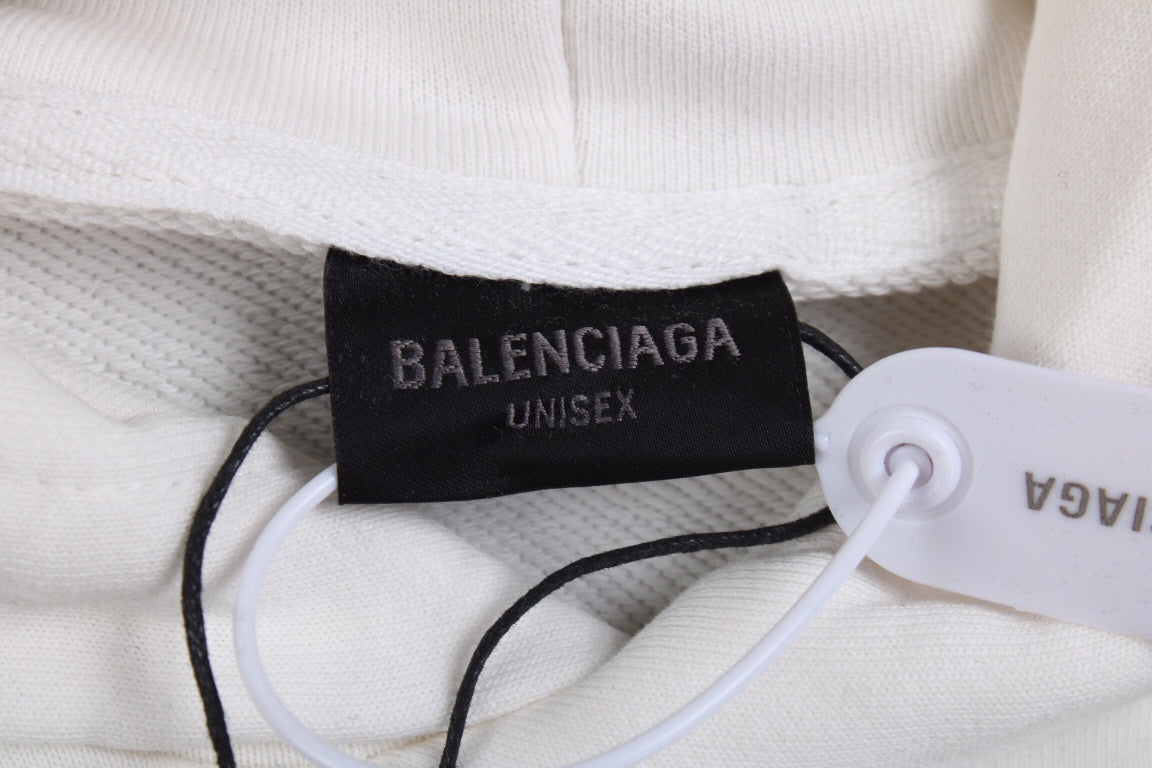 Sweat à capuche blanc Balenciaga