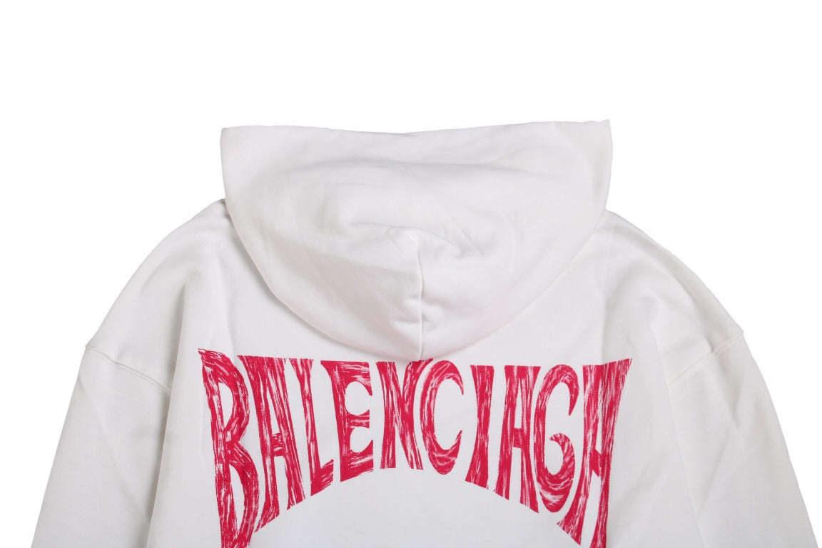 Sweat à capuche blanc Balenciaga