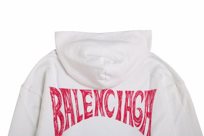 Sweat à capuche blanc Balenciaga