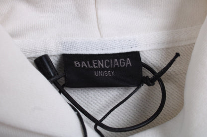 Sweat à capuche blanc Balenciaga
