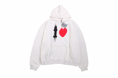 Sweat à capuche blanc Balenciaga avec motif « I Love »