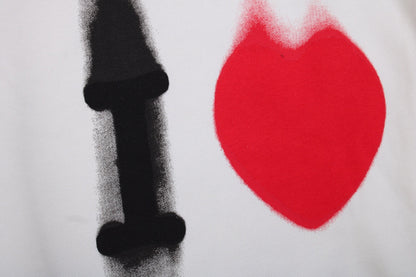 Sweat à capuche blanc Balenciaga avec motif « I Love »