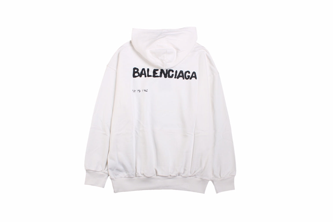 Sweat à capuche Balenciaga blanc à logo