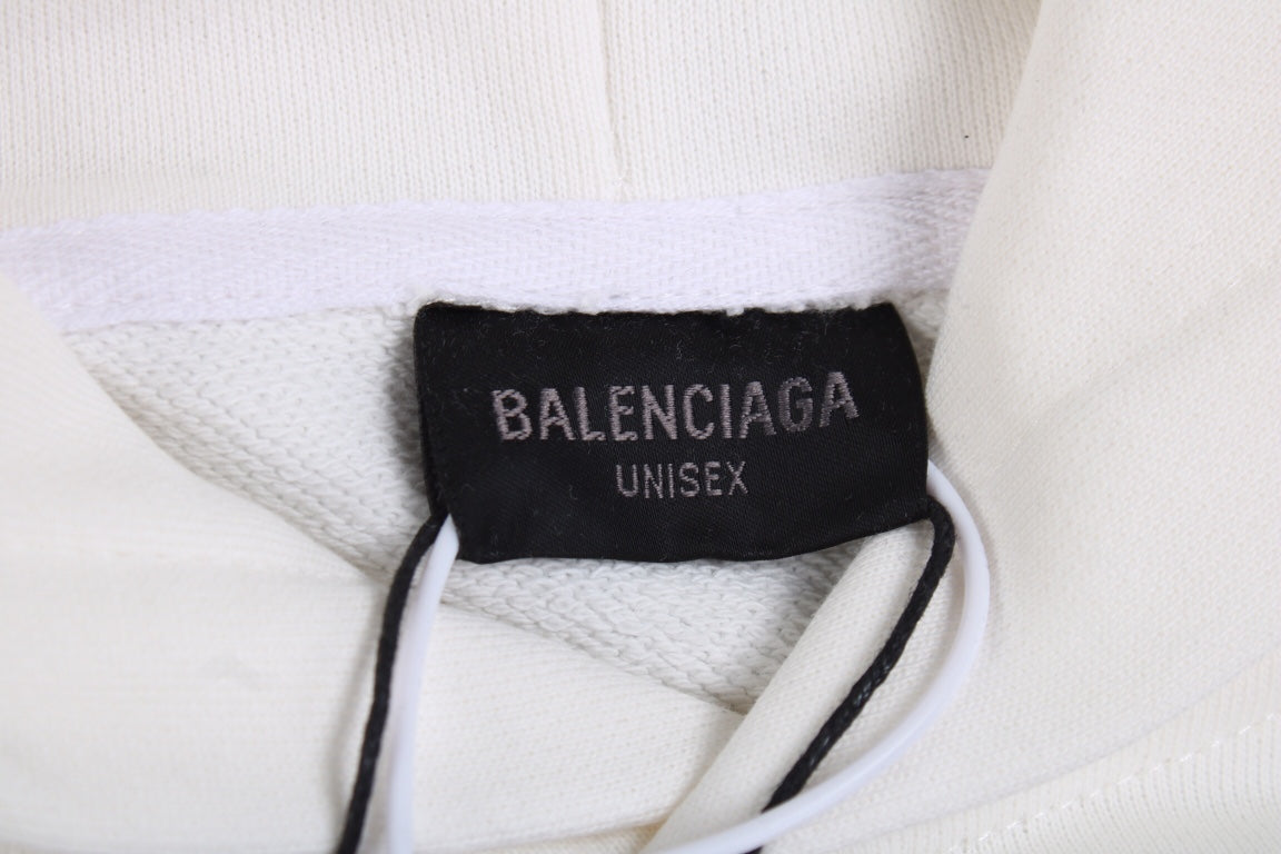 Sweat à capuche Balenciaga blanc à logo
