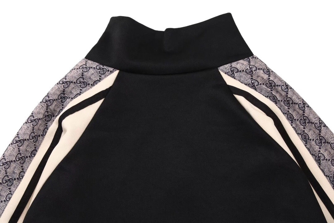 Veste de survêtement Gucci GG Supreme Stripe - Noire