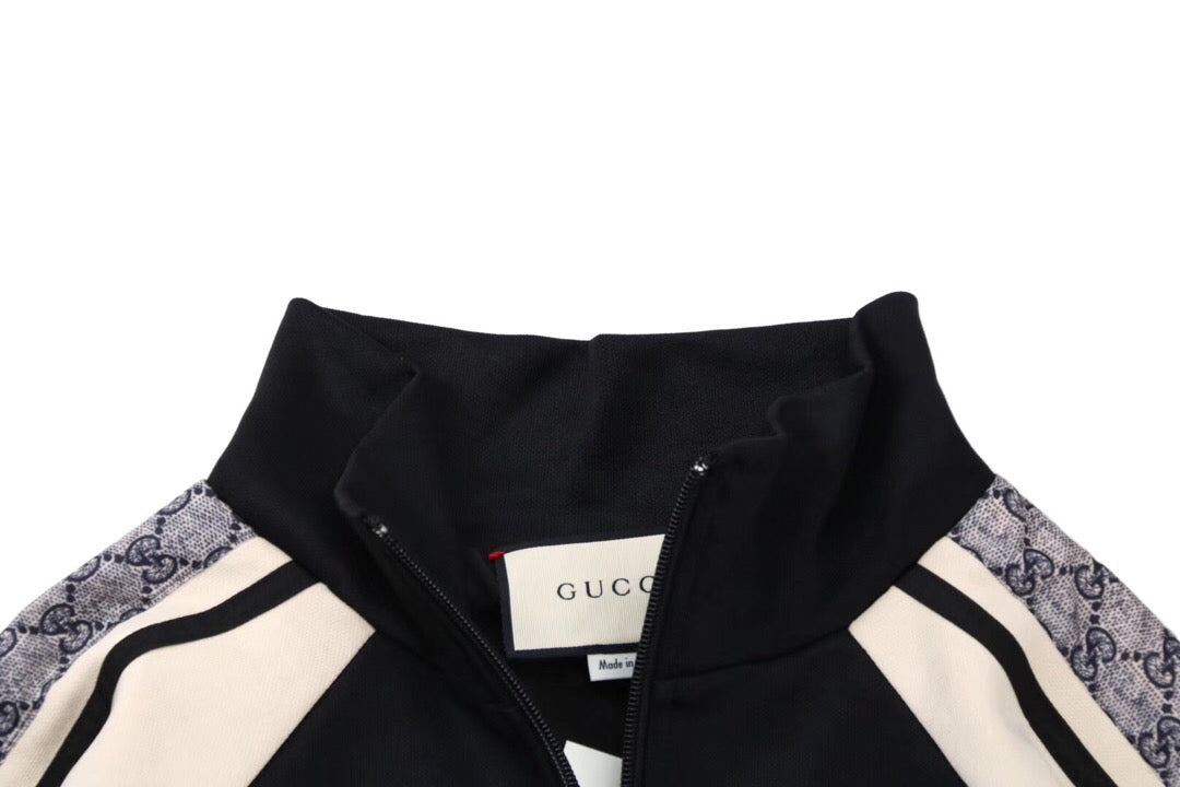 Veste de survêtement Gucci GG Supreme Stripe - Noire