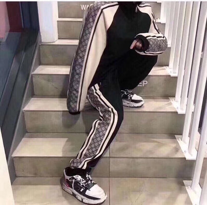 Veste de survêtement Gucci GG Supreme Stripe - Noire