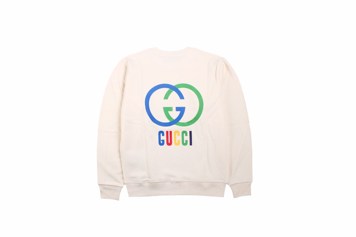 Sweat-shirt Gucci à logo G entrelacé - Crème