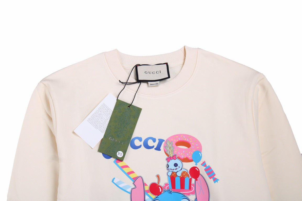 Sweat-shirt Gucci Stitch Donut - Crème