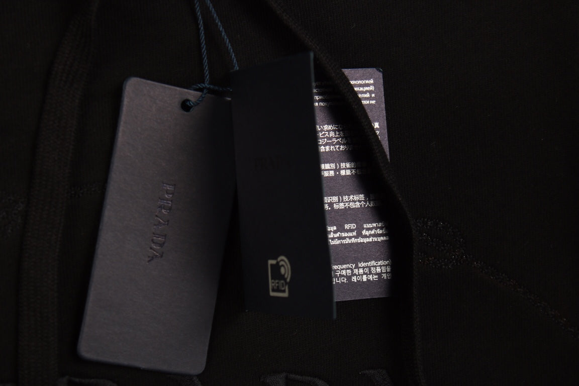 Sweat à capuche noir Prada Milano