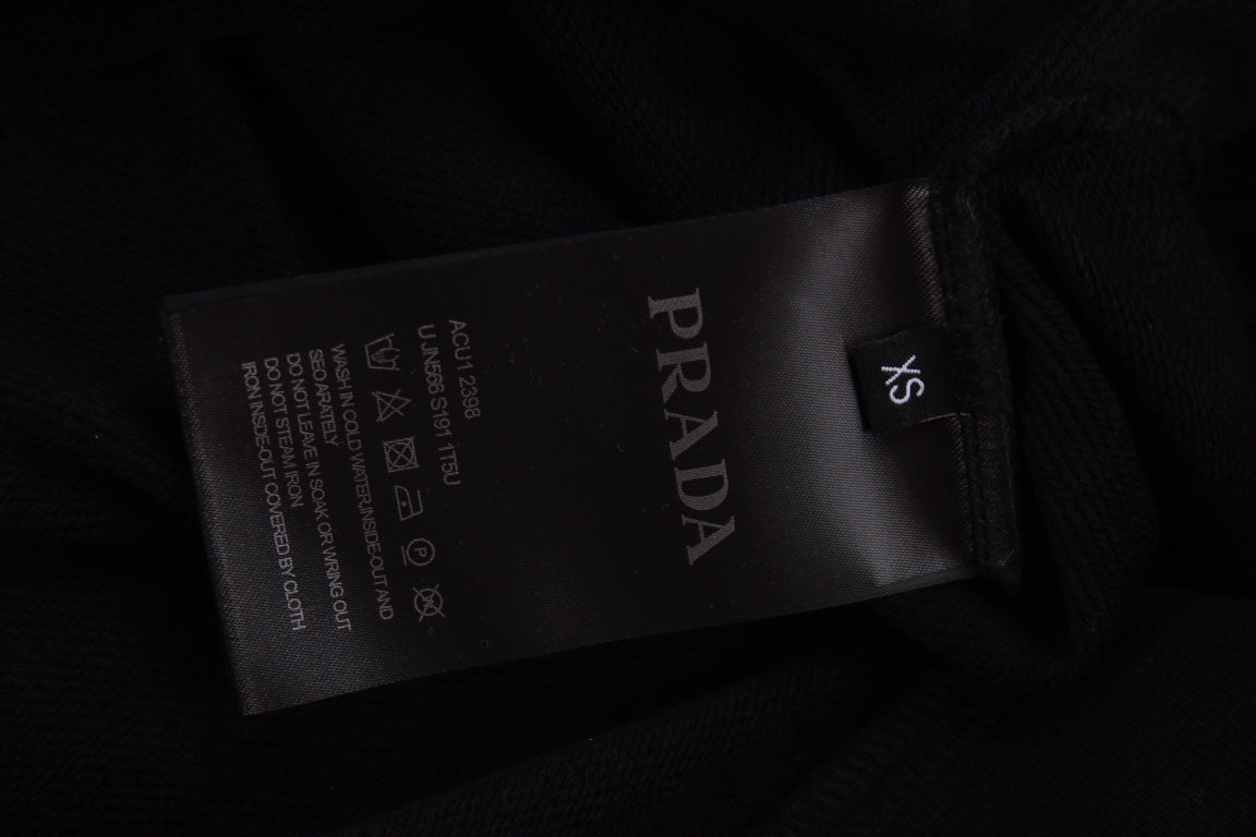 Sweat à capuche noir Prada Milano
