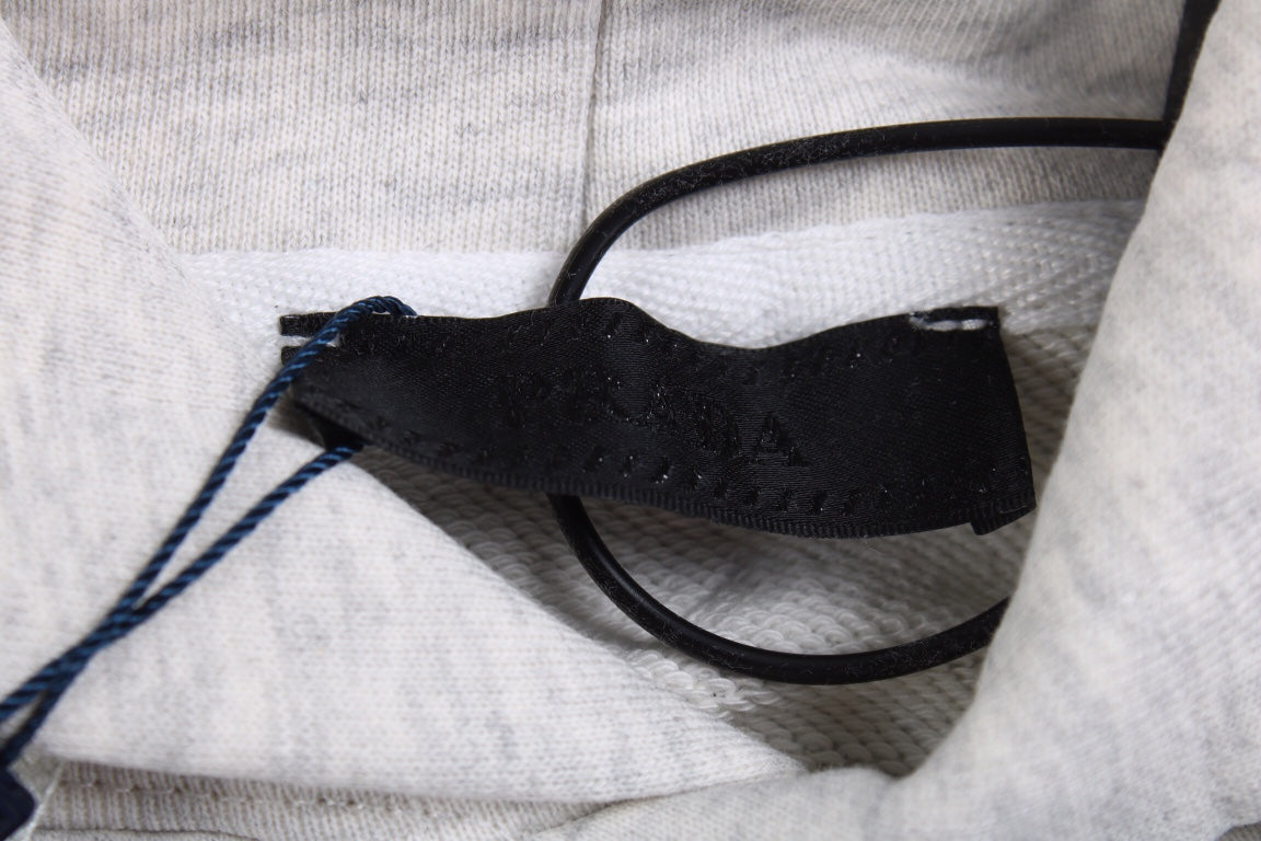 Sweat à capuche gris Prada Milano