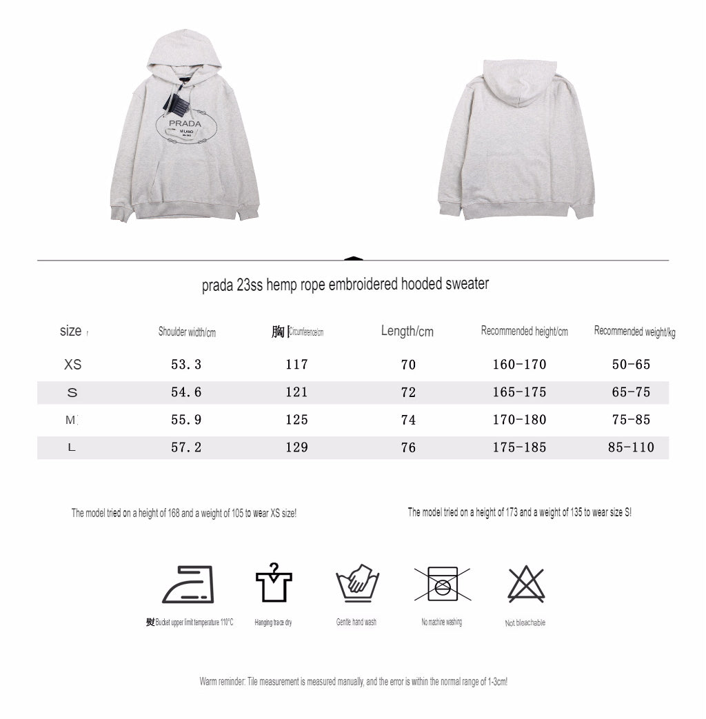 Sweat à capuche gris Prada Milano