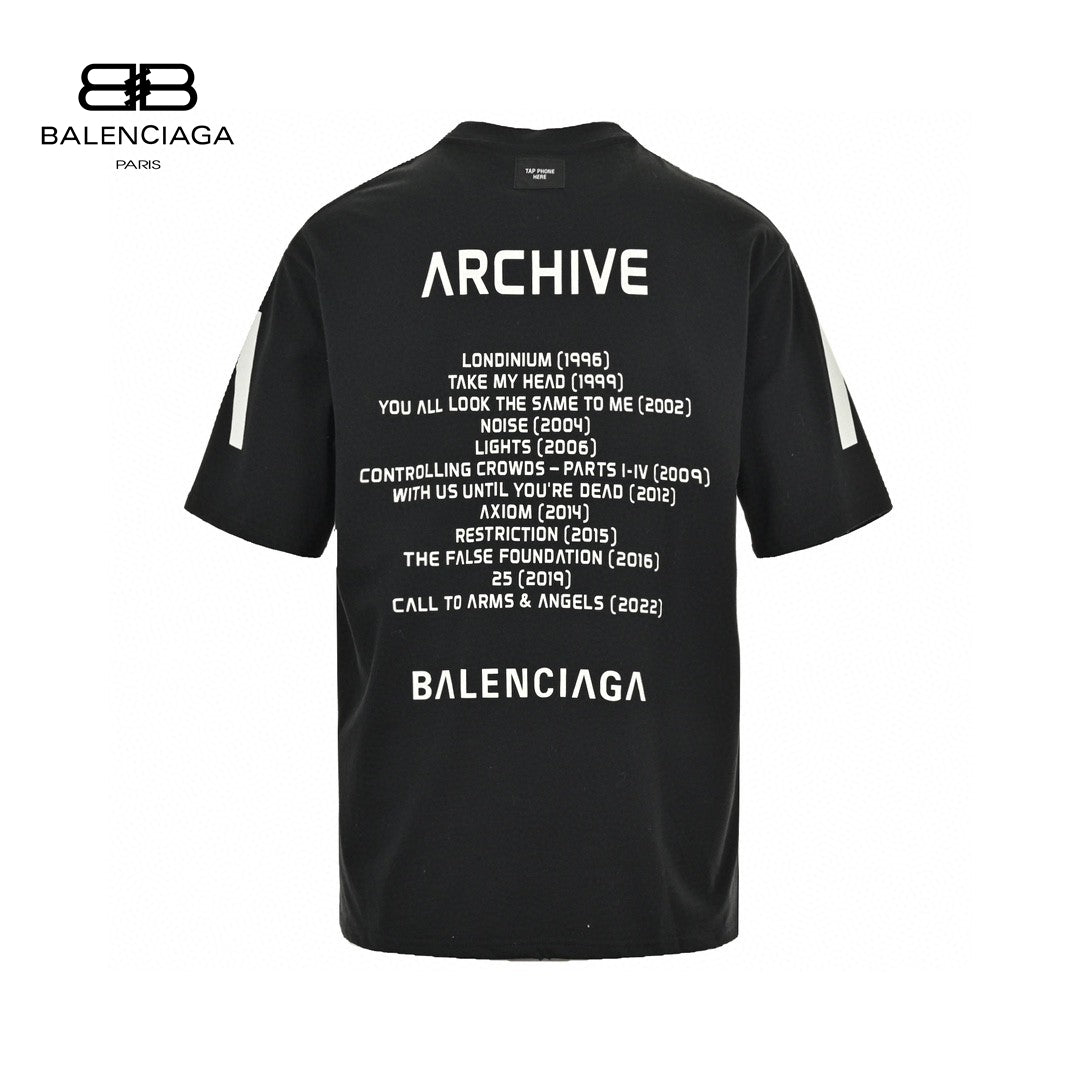 T-shirt graphique Balenciaga blanc à logo (noir)