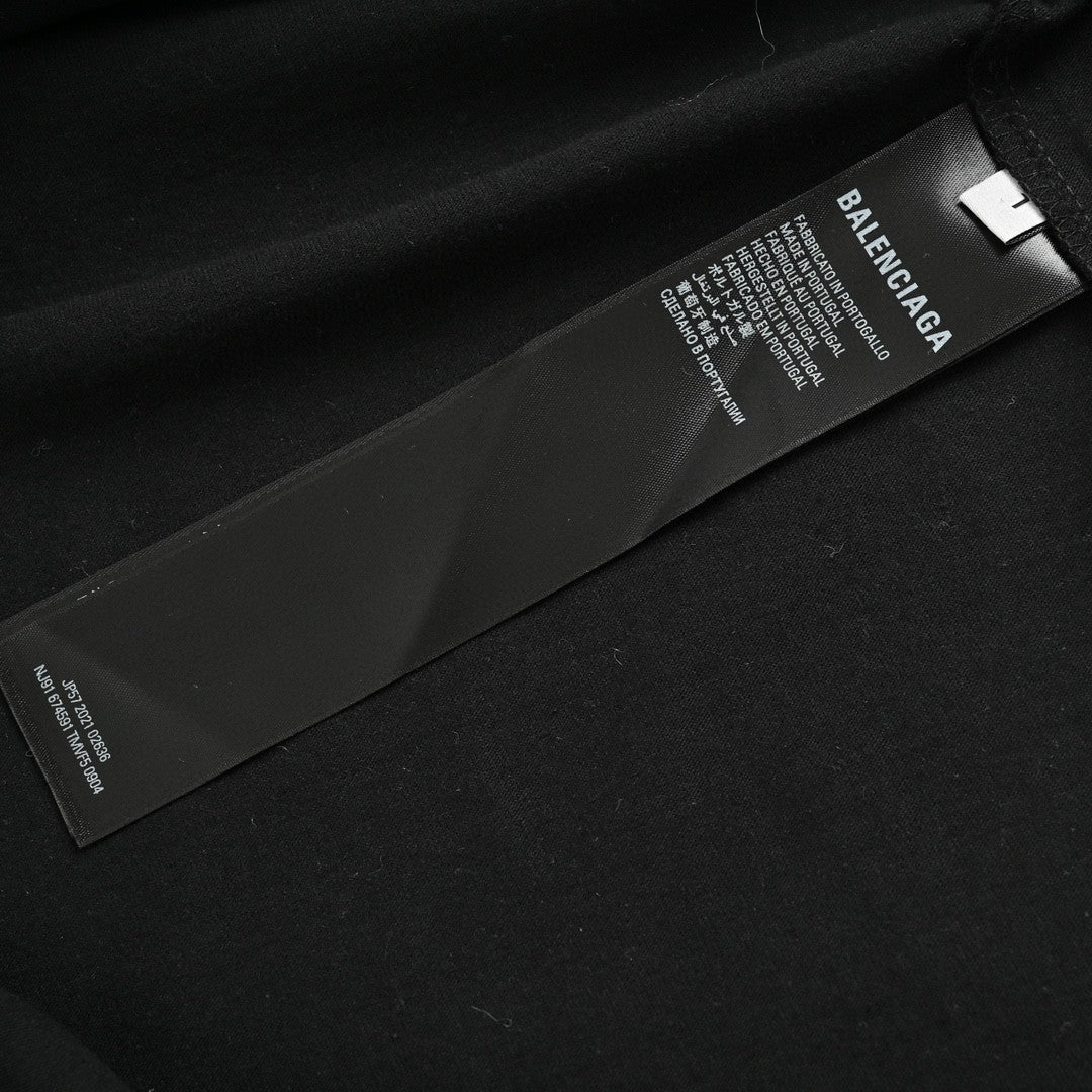 T-shirt graphique Balenciaga blanc à logo (noir)
