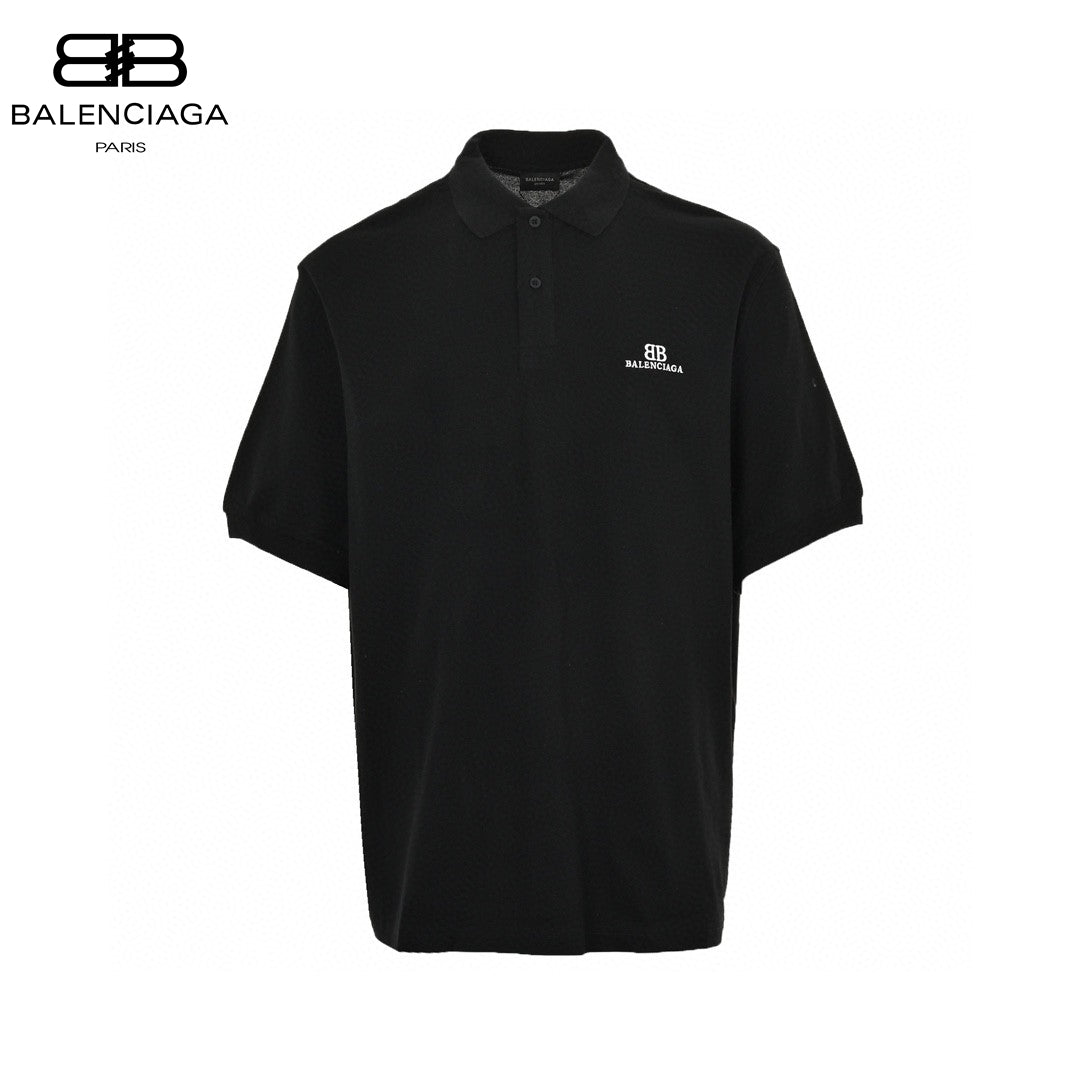 Polo noir Balenciaga à logo BB