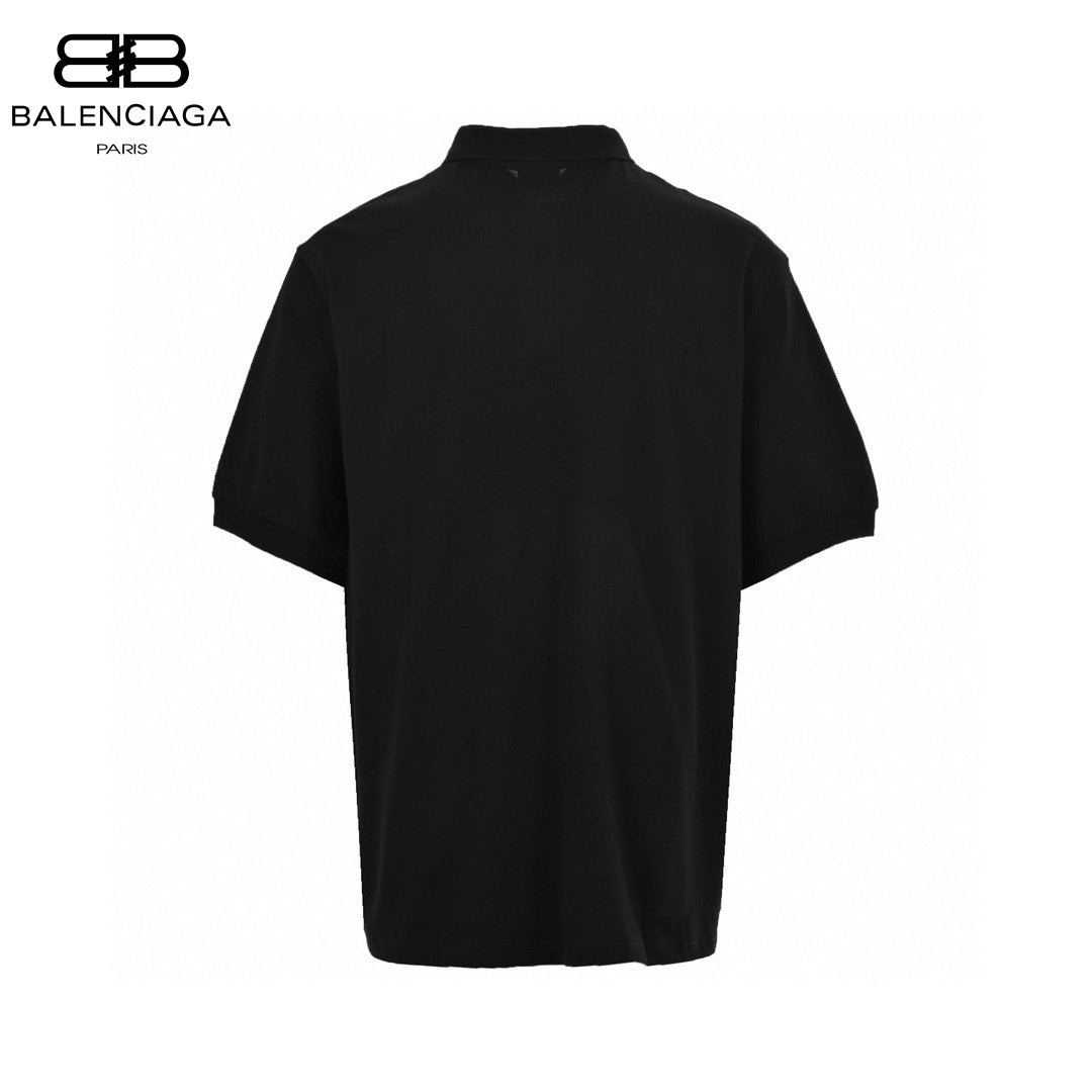 Polo noir Balenciaga à logo BB