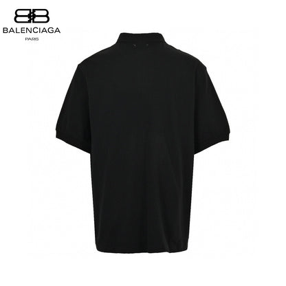 Polo noir Balenciaga à logo BB