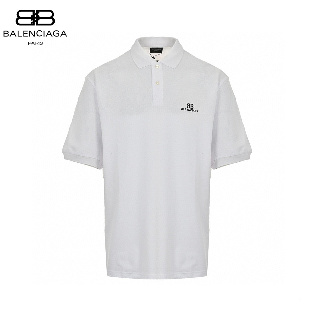 Polo blanc Balenciaga à logo BB